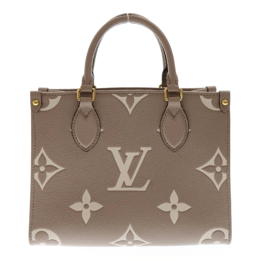 LOUIS VUITTON(ルイヴィトン) モノグラムアンプラント オンザゴーPM トゥルトレームクレーム 2WAY レザー ハンドバッグ ショルダーバッグ ベージュ レディース M45779