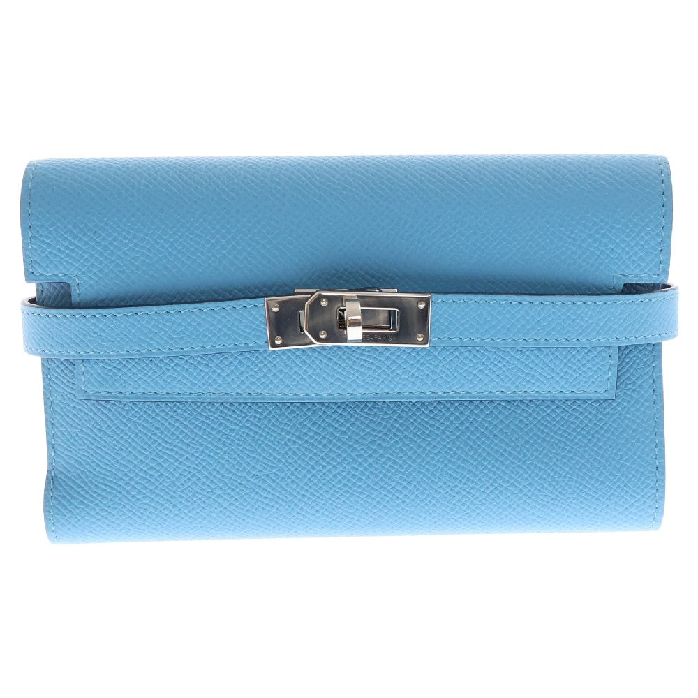 HERMES(エルメス) ケリーウォレット ミディアム エプソン D刻印 ロングウォレット ブルー