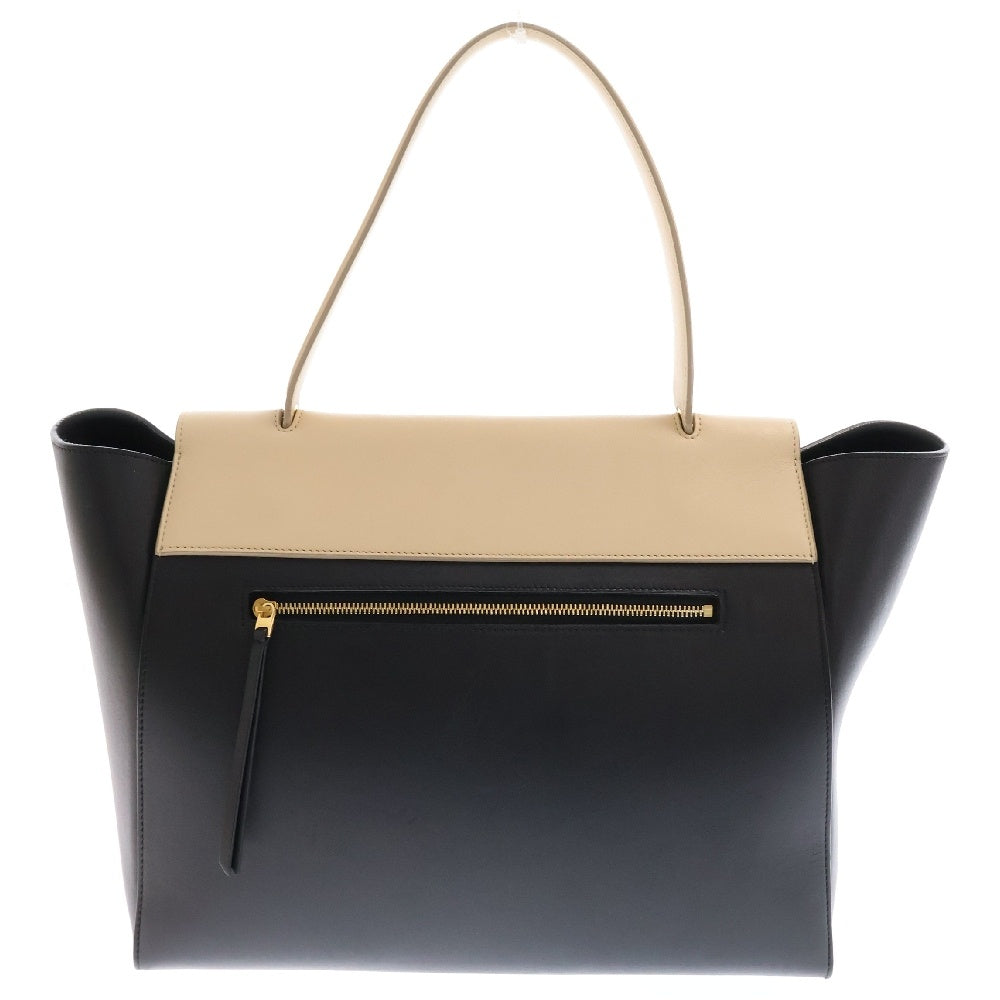 CELINE(セリーヌ) ベルトバッグ ハンドバッグ レザー バイカラー ベージュ×ブラック ゴールド金具