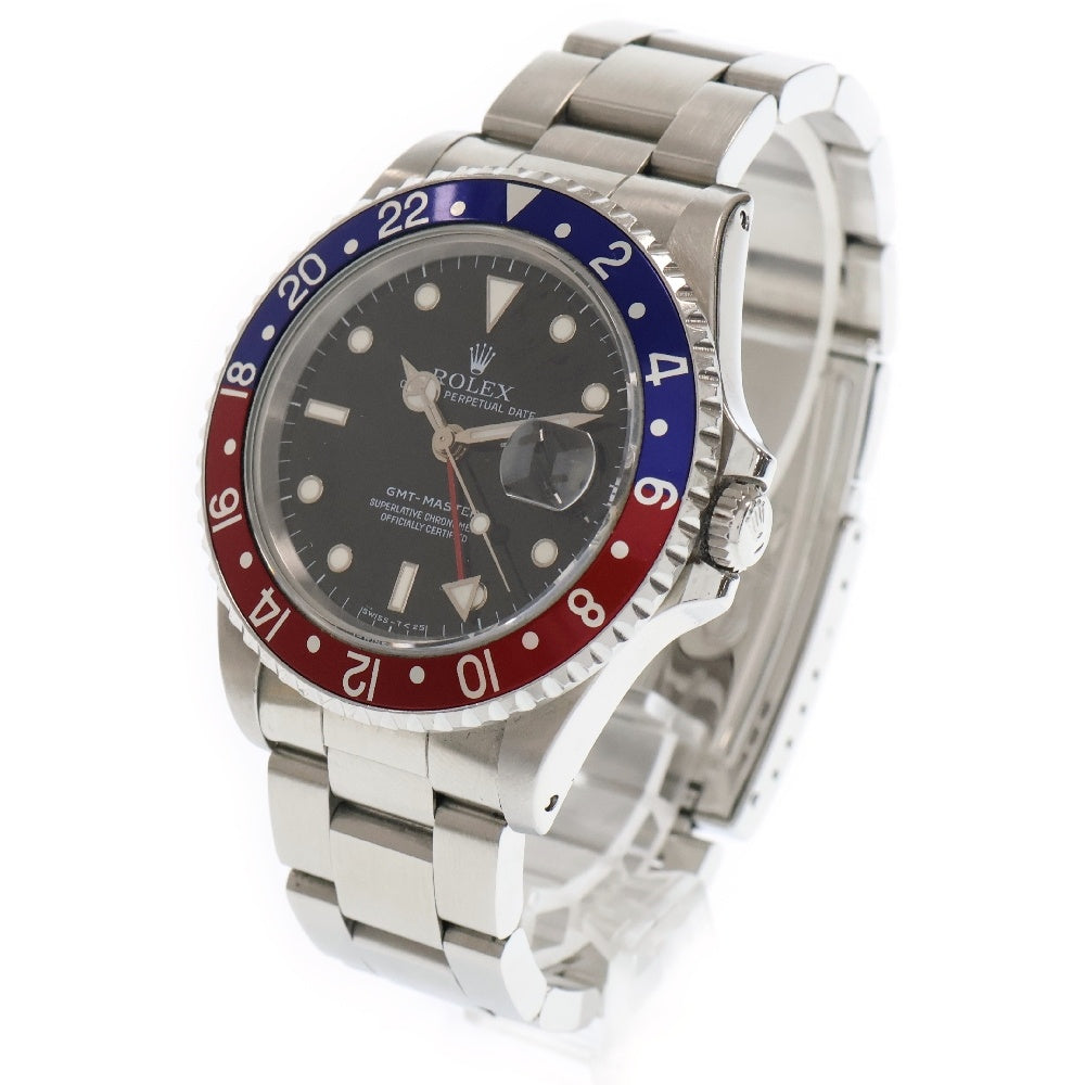 ROLEX(ロレックス) GMTマスター 赤/青ベゼル 黒文字盤 ステンレス SS/AT 自動巻き 16700 メンズ 腕時計