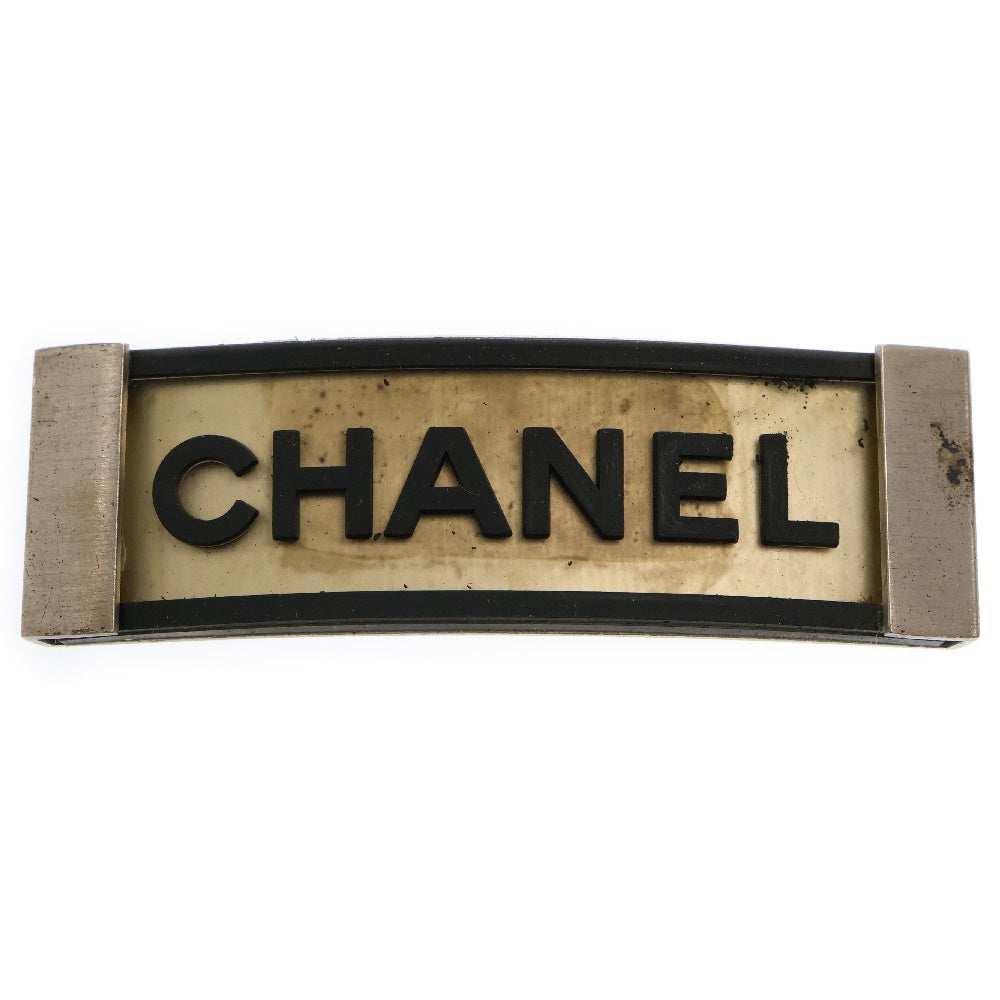CHANEL(シャネル) ロゴ バレッタ メタル シルバー ブラック アクセサリー