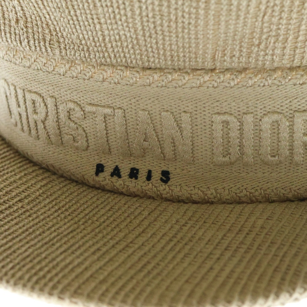 Christian Dior(クリスチャンディオール) ロゴキャスケットキャップ ベージュ コットン 帽子 #56