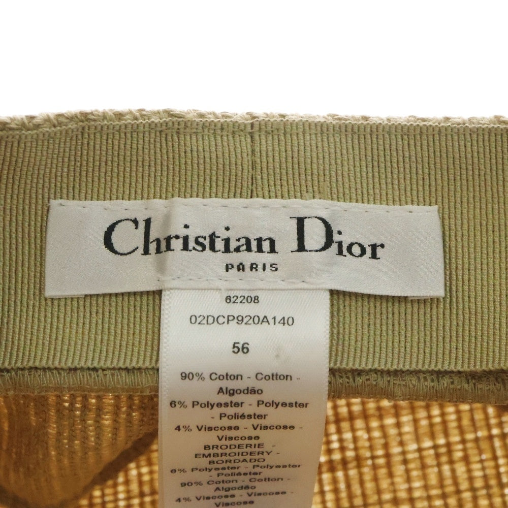 Christian Dior(クリスチャンディオール) ロゴキャスケットキャップ ベージュ コットン 帽子 #56