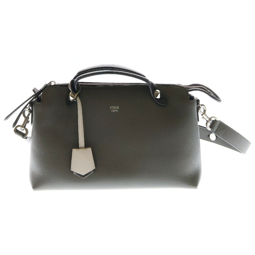 FENDI(フェンディ) バイザウェイ ミディアム 2WAYバッグ ハンドバッグ ショルダーバッグ シルバー金具 グレー レザー 8BL146
