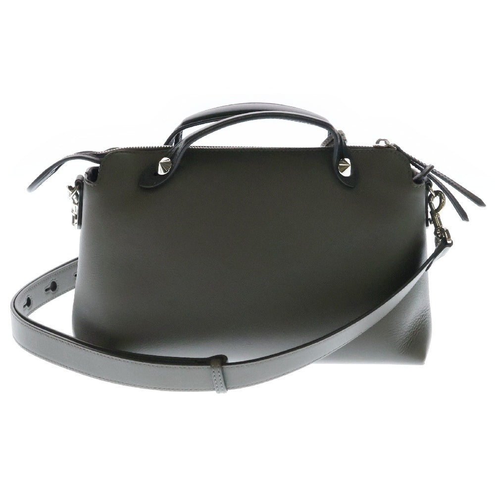 FENDI(フェンディ) バイザウェイ ミディアム 2WAYバッグ ハンドバッグ ショルダーバッグ シルバー金具 グレー レザー 8BL146