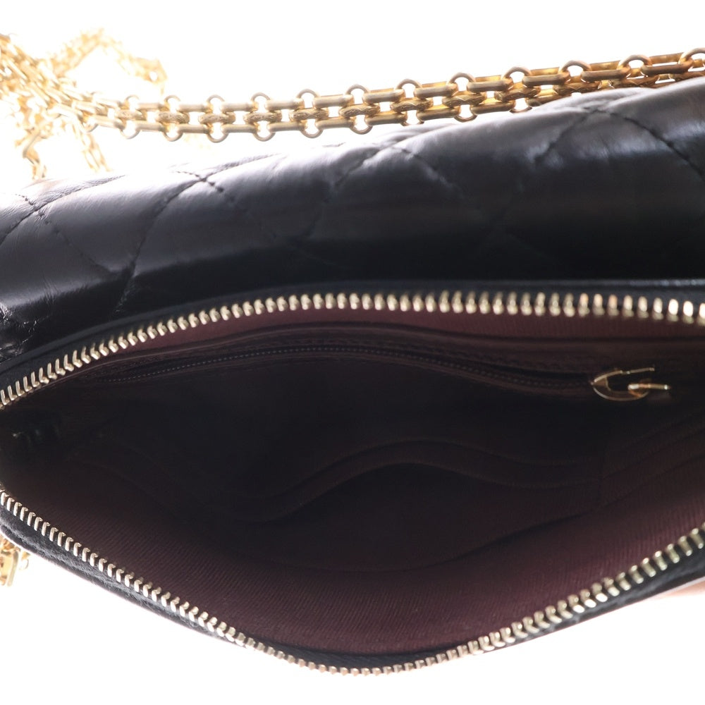 CHANEL(シャネル) 2.55 ミニチェーン ショルダーバッグ 黒 ゴールド金具 ターンロック ランダムシリアル AP2215