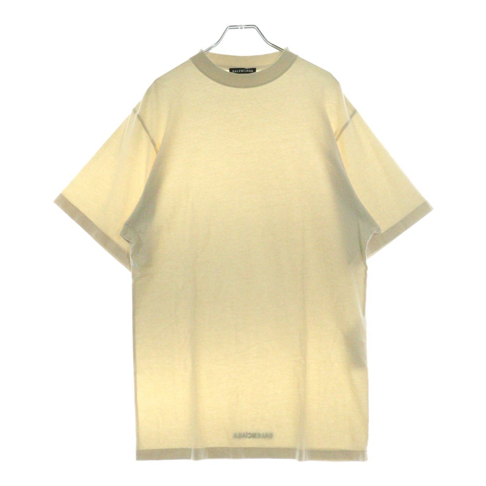BALENCIAGA(バレンシアガ) 22SS バックロゴエンブロイダリーオーバーサイズTシャツ 半袖 ベージュ 681045 TLVH9