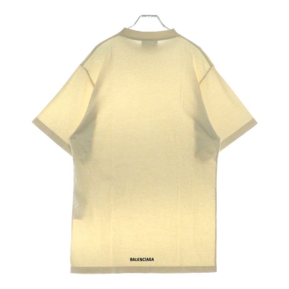 BALENCIAGA(バレンシアガ) 22SS バックロゴエンブロイダリーオーバーサイズTシャツ 半袖 ベージュ 681045 TLVH9