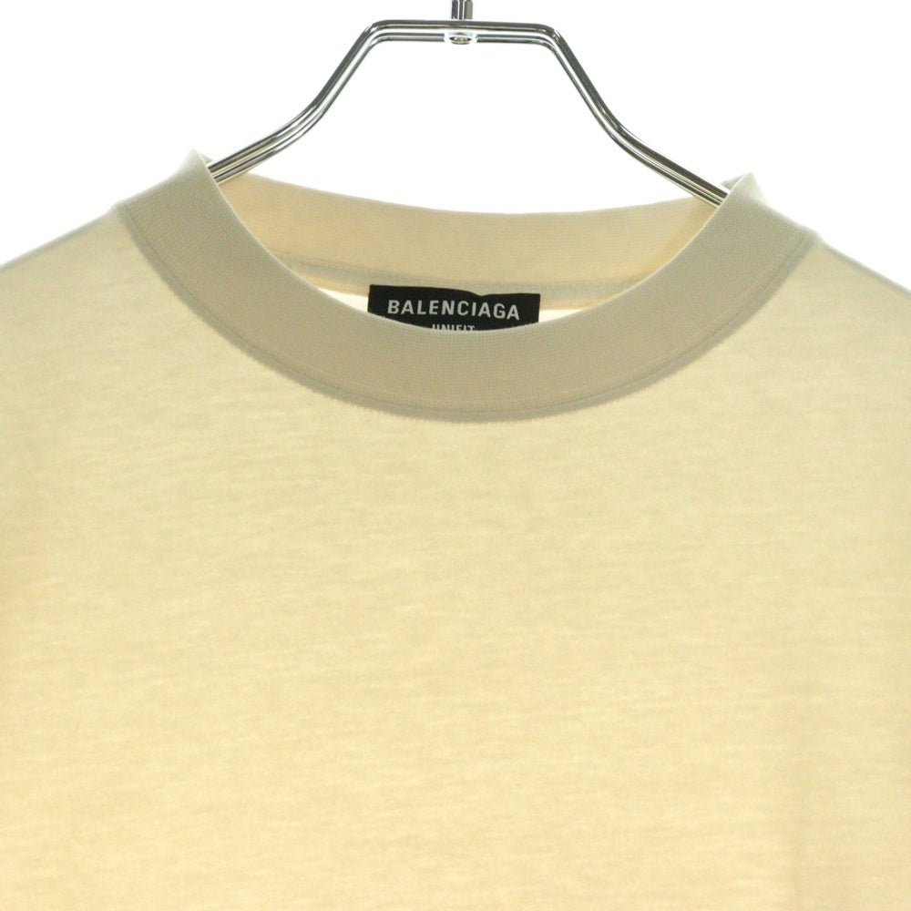 BALENCIAGA(バレンシアガ) 22SS バックロゴエンブロイダリーオーバーサイズTシャツ 半袖 ベージュ 681045 TLVH9