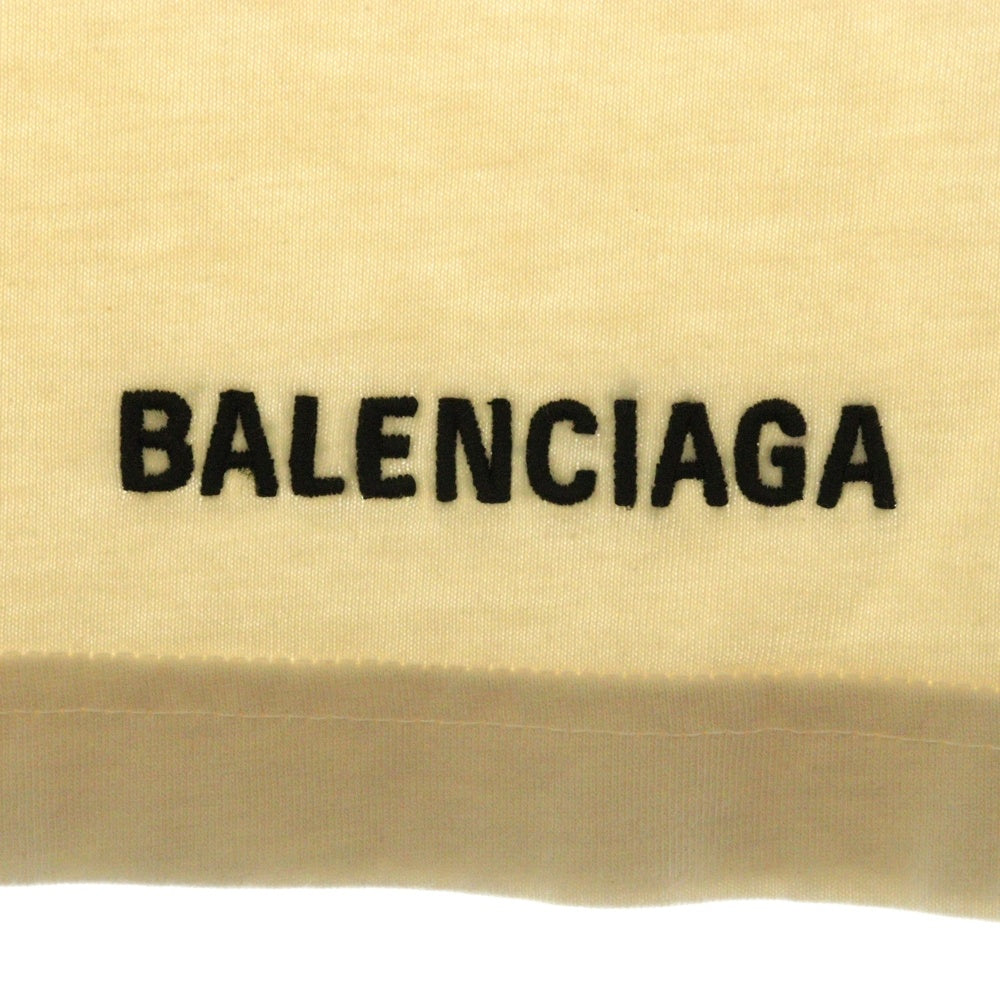 BALENCIAGA(バレンシアガ) 22SS バックロゴエンブロイダリーオーバーサイズTシャツ 半袖 ベージュ 681045 TLVH9