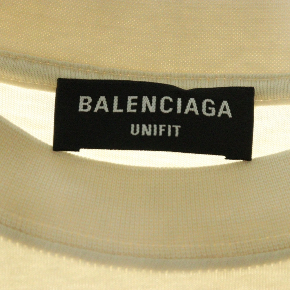 BALENCIAGA(バレンシアガ) 22SS バックロゴエンブロイダリーオーバーサイズTシャツ 半袖 ベージュ 681045 TLVH9