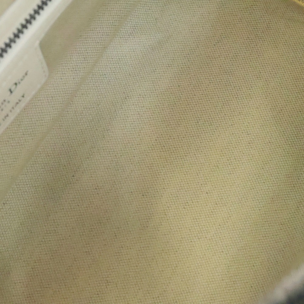 Christian Dior(クリスチャンディオール) ヴァイブ スモール 2way ボウリング ショルダー バッグ ハンドバッグ ホワイト×ブラック 千鳥柄 ガンメタ金具 レザー