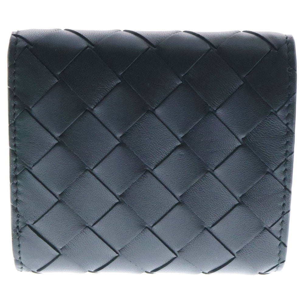 BOTTEGA VENETA(ボッテガヴェネタ) イントレチャート オリガミ コインパース付き三つ折りウォレット コンパクトウォレット ブラック レザー 776033