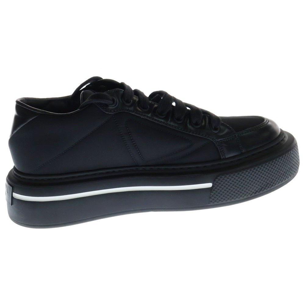 PRADA(プラダ) マクロ Re-Nylon リナイロン レザー ラバートライアングルロゴ レースアップ ローカット シューズ スニーカー ブラック