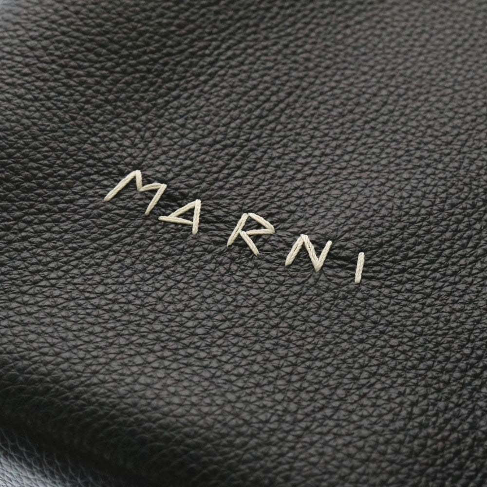 MARNI(マルニ) MUSEO MENDING CROSSBODY ミュゼオ メンディング クロスボディ ステッチロゴ レザー ショルダーバッグ ブラック SBMP0084U3