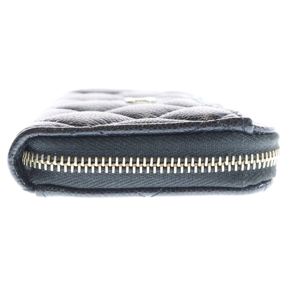 CHANEL(シャネル) マトラッセ フラグメントケース キャビアスキンレザーカードケース ゴールド金具 ブラック
