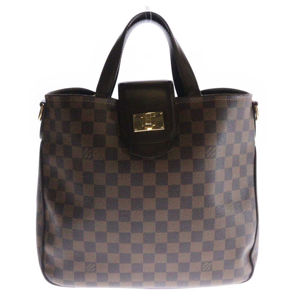 LOUIS VUITTON(ルイヴィトン) ダミエ カバ・ローズベリー ハンドバッグ トートバッグ ブラウン ゴールド金具 レザー×PVC N41177