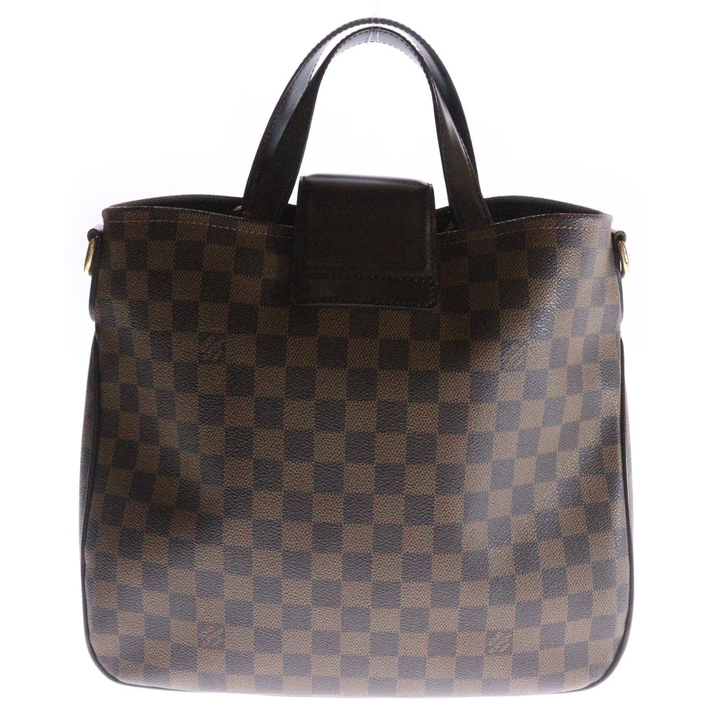 LOUIS VUITTON(ルイヴィトン) ダミエ カバ・ローズベリー ハンドバッグ トートバッグ ブラウン ゴールド金具 レザー×PVC N41177