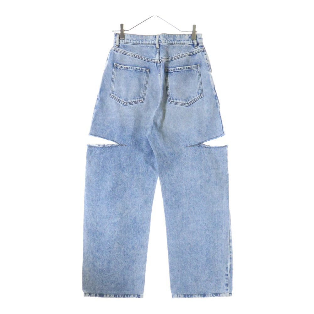 Maison Margiela 1(メゾンマルジェラ) 23SS スラッシュディテール ワイド ストレートデニムパンツ ジーンズ インディゴ レディース S51LA0051 S30513