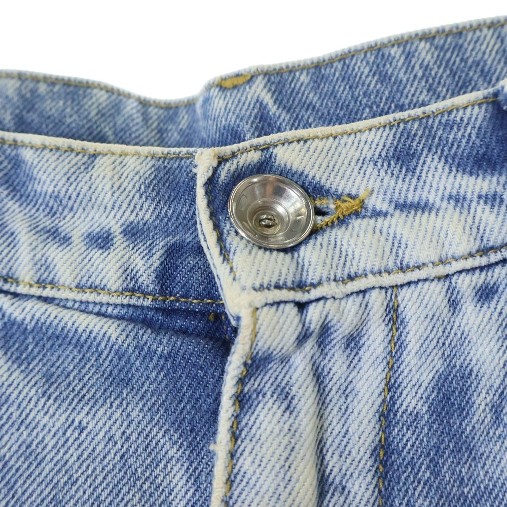 Maison Margiela 1(メゾンマルジェラ) 23SS スラッシュディテール ワイド ストレートデニムパンツ ジーンズ インディゴ レディース S51LA0051 S30513