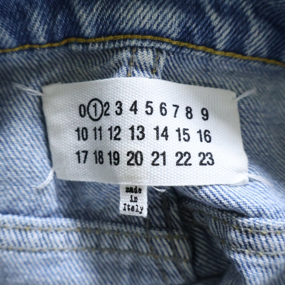Maison Margiela 1(メゾンマルジェラ) 23SS スラッシュディテール ワイド ストレートデニムパンツ ジーンズ インディゴ レディース S51LA0051 S30513
