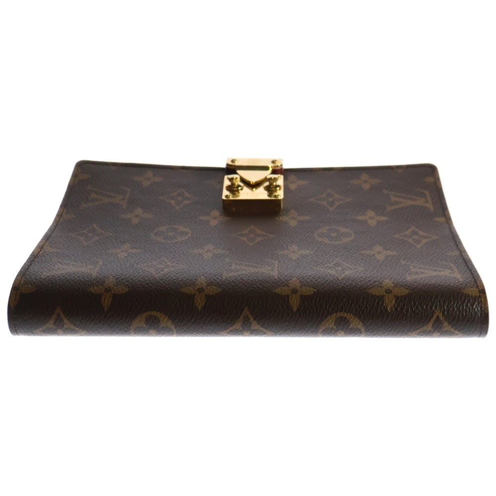 LOUIS VUITTON(ルイヴィトン) モノグラム クヴェルテュール・カルネ ポール ケース ブラウン×レッド PVCレザー 手帳カバー RFID GI0238
