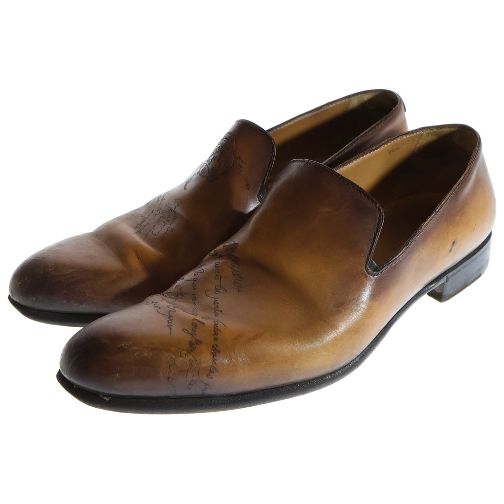 Berluti(ベルルッティ) カーシヴ カリグラフィ スクリット レザー ローカットシューズ ローファー ブラウン
