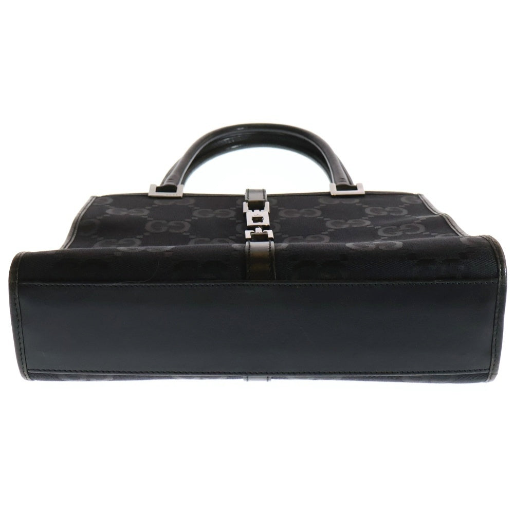 GUCCI(グッチ) GGキャンバス ジャッキー ハンドバッグ ミニトートバッグ ブラック シルバー金具 レザー 002・1065