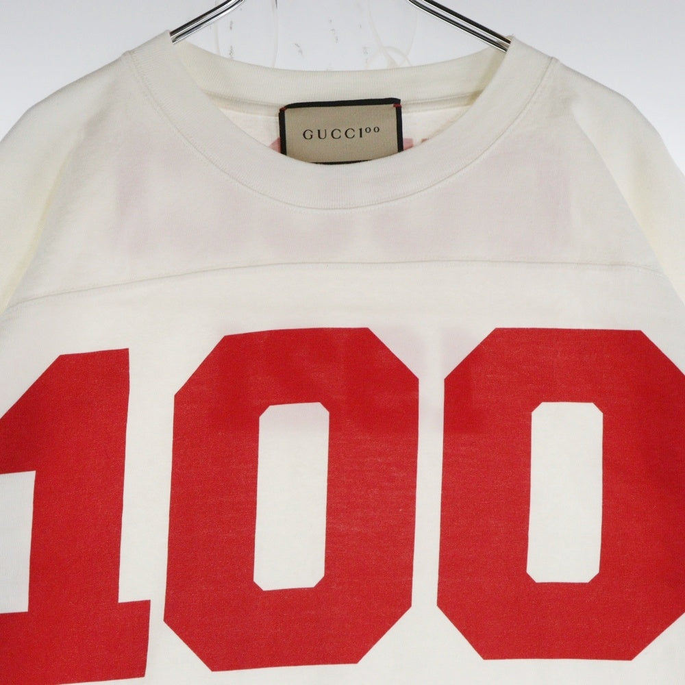 GUCCI(グッチ) 21SS 100th anniversary 100周年 アニバーサリー ロゴプリント クルーネック 半袖Tシャツ カットソー ホワイト 660744
