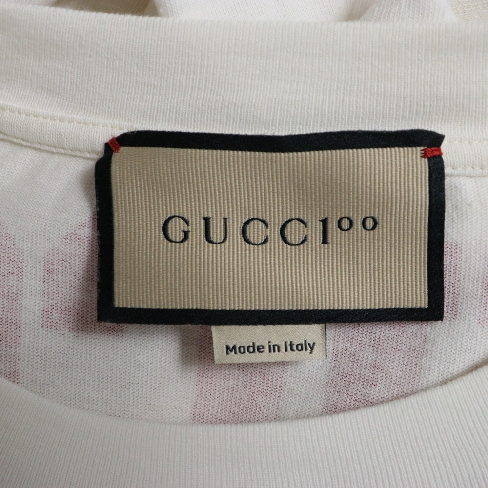 GUCCI(グッチ) 21SS 100th anniversary 100周年 アニバーサリー ロゴプリント クルーネック 半袖Tシャツ カットソー ホワイト 660744