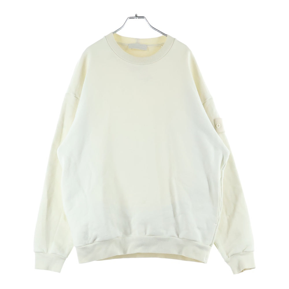 STONE ISLAND(ストーンアイランド) ワッペンロゴ クルーネック プルオーバースウェットトレーナー ホワイト/アイボリー 7715633F3