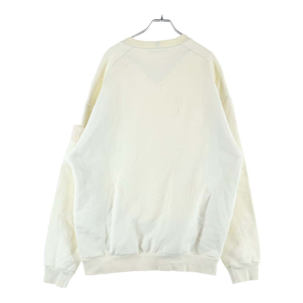 STONE ISLAND(ストーンアイランド) ワッペンロゴ クルーネック プルオーバースウェットトレーナー ホワイト/アイボリー 7715633F3