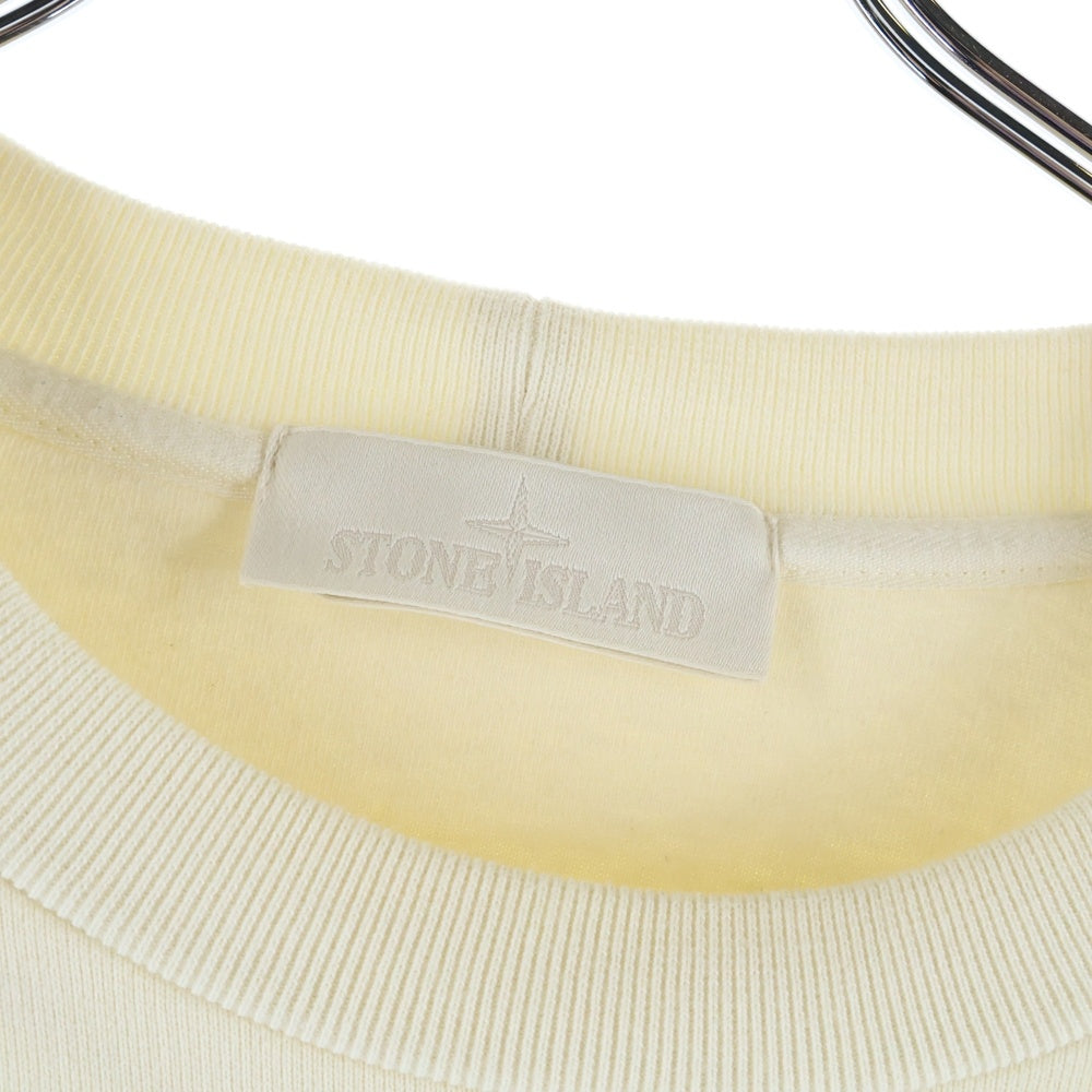 STONE ISLAND(ストーンアイランド) ワッペンロゴ クルーネック プルオーバースウェットトレーナー ホワイト/アイボリー 7715633F3