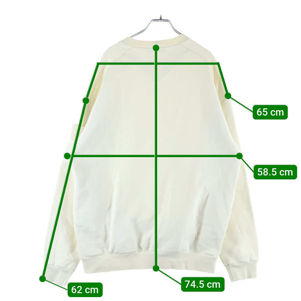 STONE ISLAND(ストーンアイランド) ワッペンロゴ クルーネック プルオーバースウェットトレーナー ホワイト/アイボリー 7715633F3