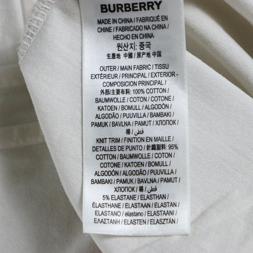 BURBERRY(バーバリー) 22SS エンボスロゴ オーバーサイズ半袖 Tシャツ 8050732 アイボリー