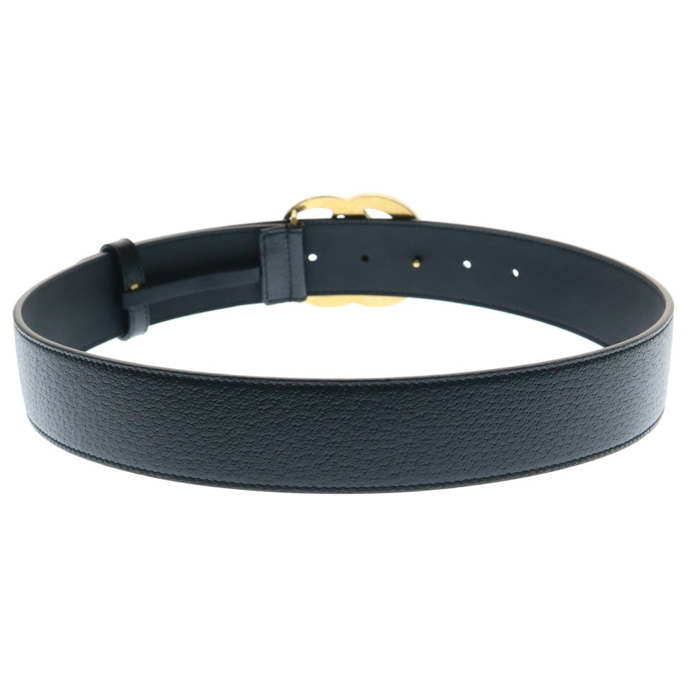GUCCI(グッチ) GGマーモント ロゴ バックル レザーベルト ブラック/ゴールド 406831