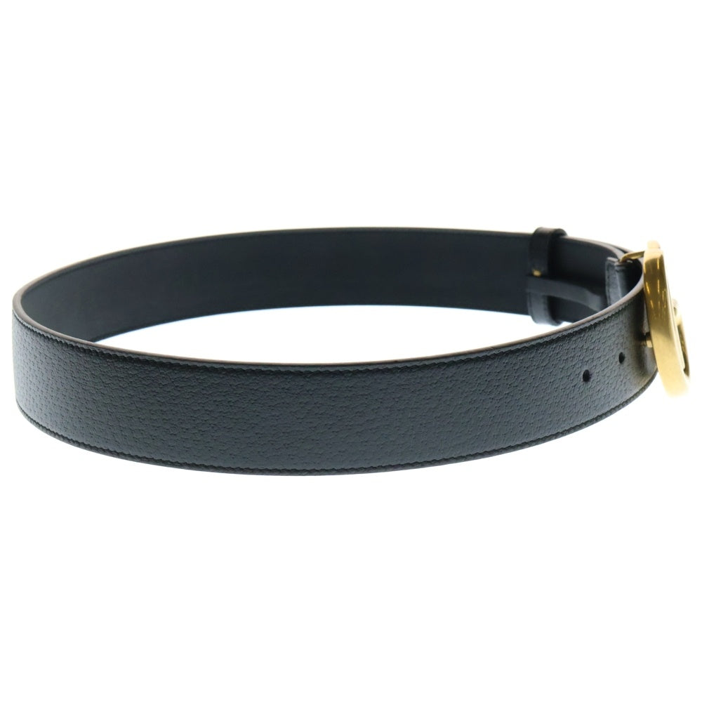 GUCCI(グッチ) GGマーモント ロゴ バックル レザーベルト ブラック/ゴールド 406831