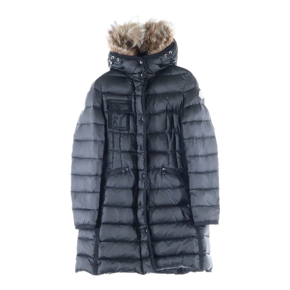 MONCLER(モンクレール) 21AW HERMIFUR エルミファー フーデッド ジップアップ ダウン ロング ジャケット コート ブラック レディース G20931C51601 53048