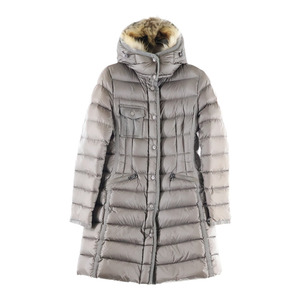 MONCLER(モンクレール) 16AW HERMIFUR エルミファー フーデッド ジップアップ ダウン ロング ジャケット コート ブラウン レディース B20934990015 53048