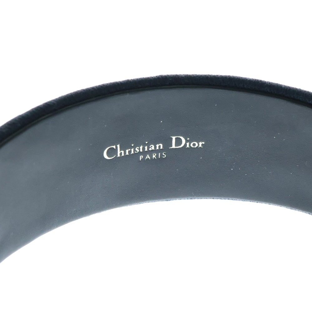Christian Dior(クリスチャンディオール) オブリーク カチューシャ ネイビー キャンバス ヘアバンド ヘアアクセサリー