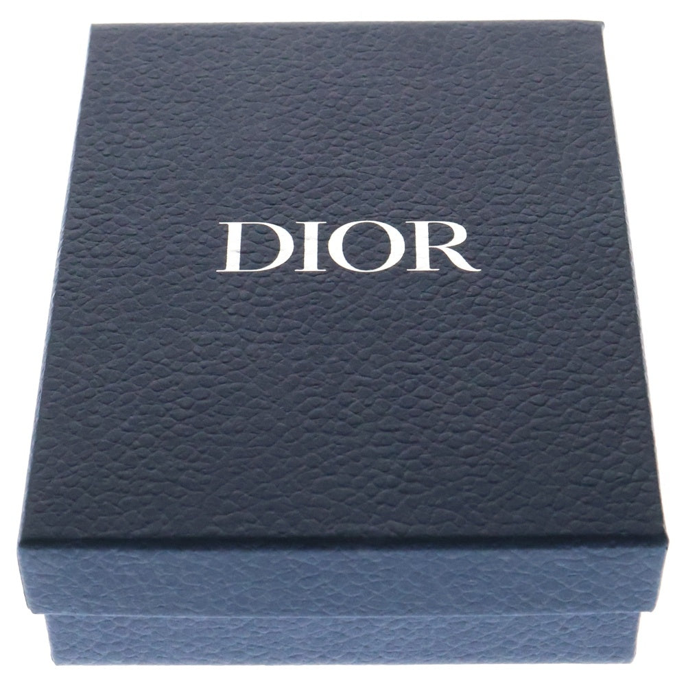 Christian Dior(クリスチャンディオール) オブリーク 二つ折り財布 ネイビー キャンバス コンパクトウォレット