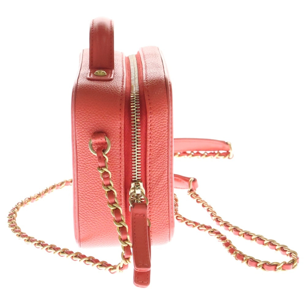 CHANEL(シャネル) ココマーク マトラッセ CCフィリグリー キャビアスキン 2WAY レザーハンドバッグ チェーンショルダーバッグ レッド レディース A93342