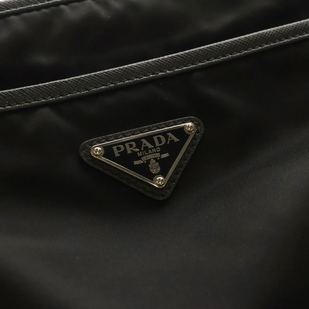 PRADA(プラダ) プラダ ショルダーバッグ メッセンジャーバッグ ブラック ナイロン サフィアーノ シルバー金具 2VH797