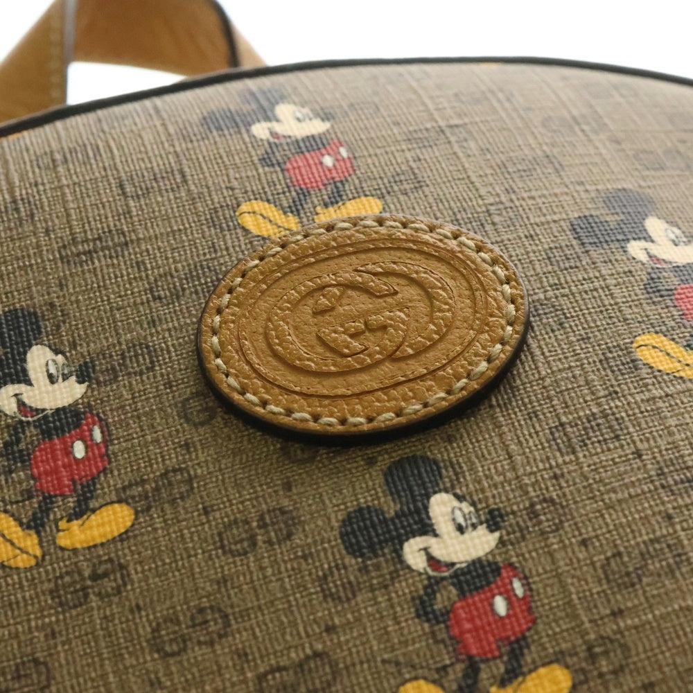 GUCCI(グッチ) グッチ×ミッキーコラボ バックパック リュックサック ゴールド金具 PVCレザー ブラウン 552884