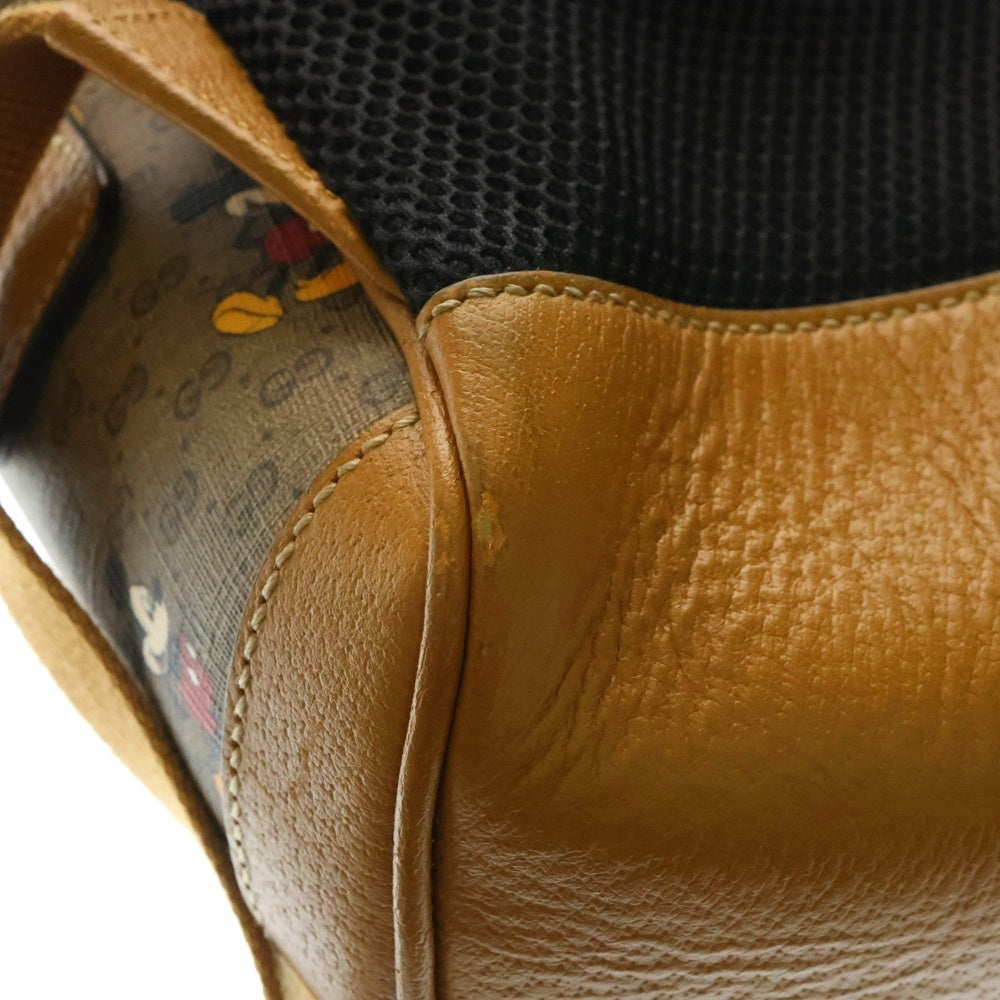 GUCCI(グッチ) グッチ×ミッキーコラボ バックパック リュックサック ゴールド金具 PVCレザー ブラウン 552884