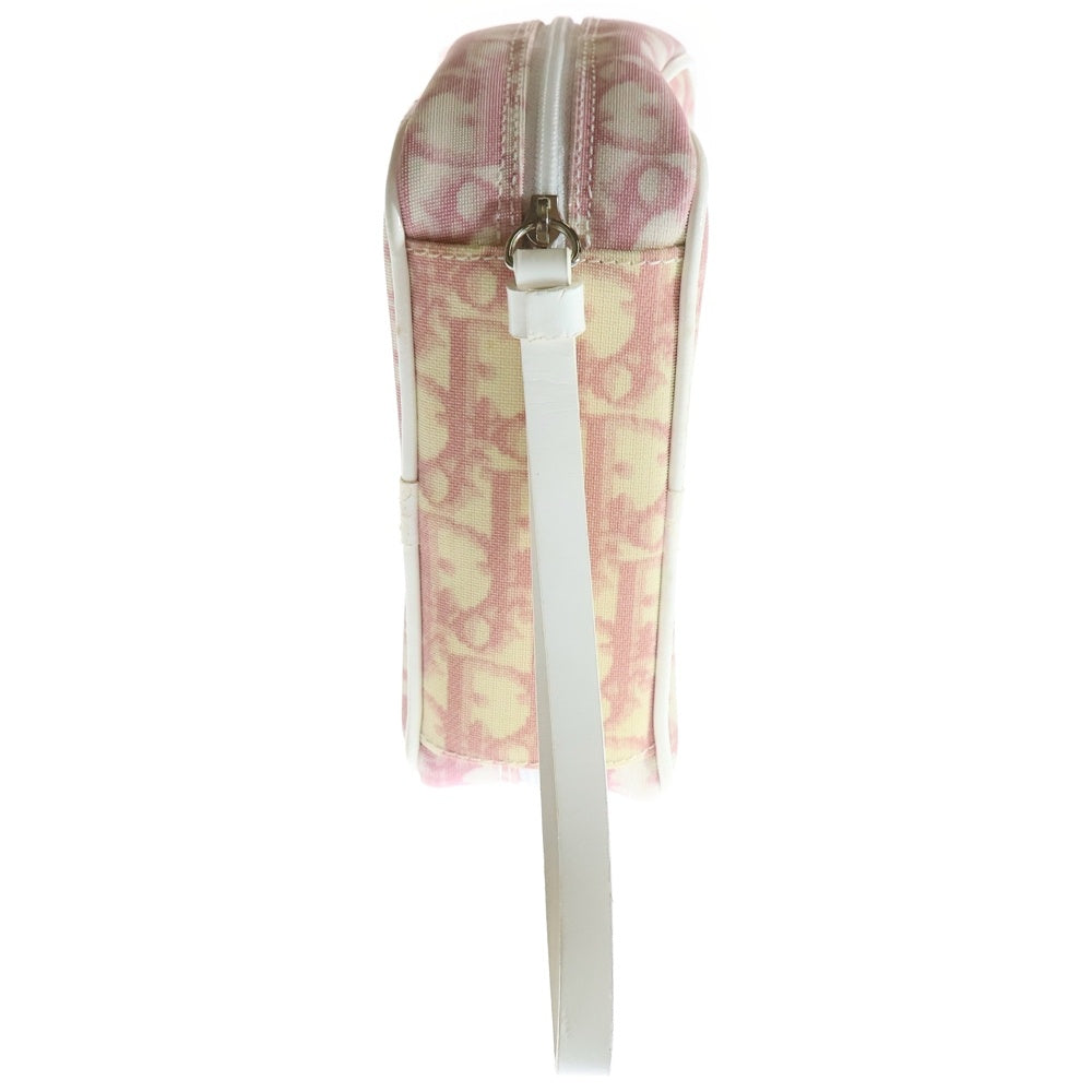 Christian Dior(クリスチャンディオール) トロッター 2 コスメポーチ メイクポーチ ケース 収納 ホワイト×ピンク