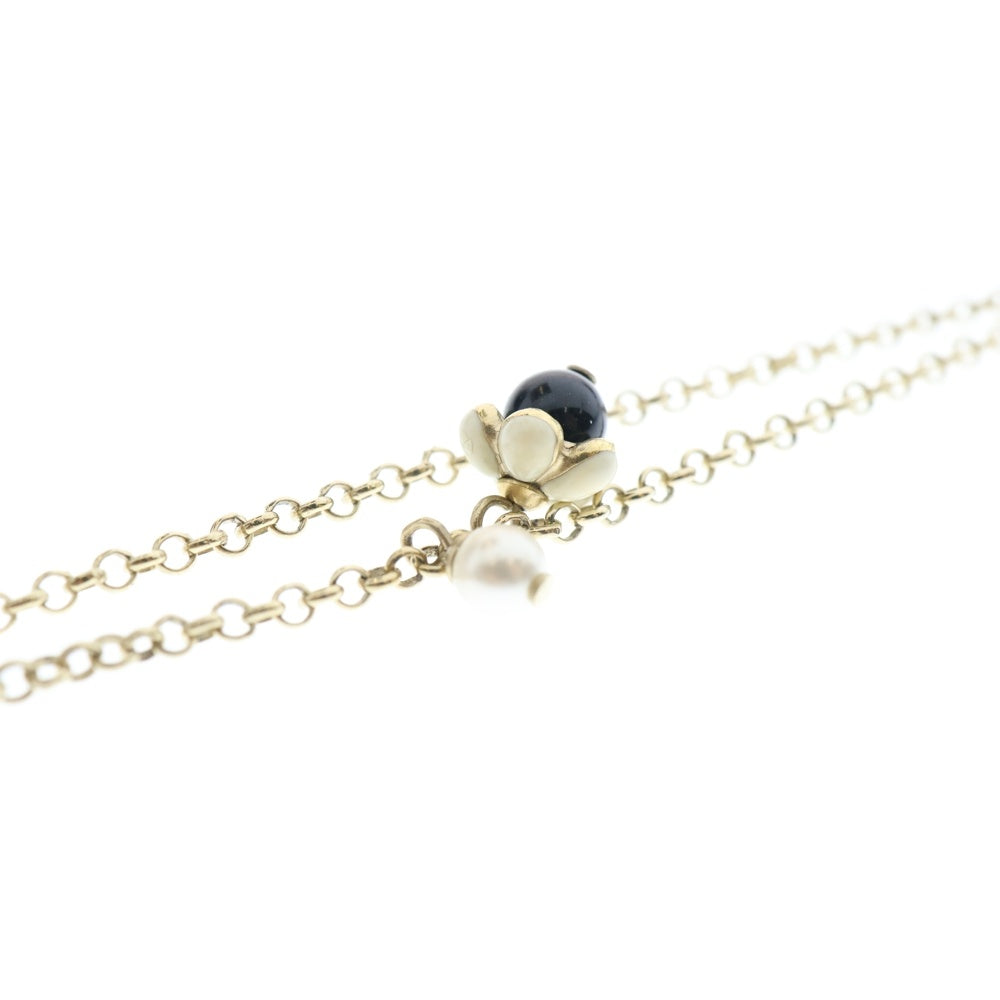 CHANEL(シャネル) ココマーク フラワーモチーフ ネックレス ペンダント チェーン ゴールド×ブラック A21C