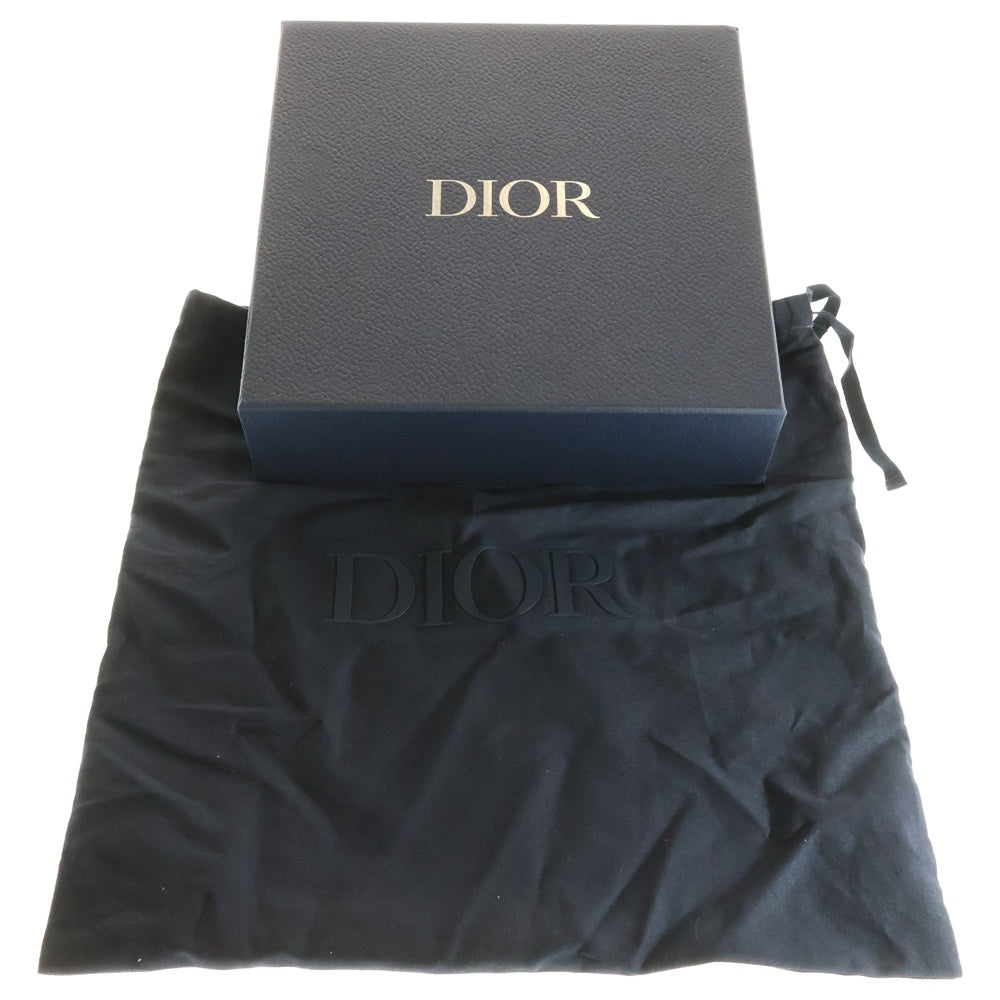 DIOR(ディオール) オブリークジャカード サドル コブラバックル キャンバス レザー メッセンジャー ショルダーバッグ ネイビー/ブラック
