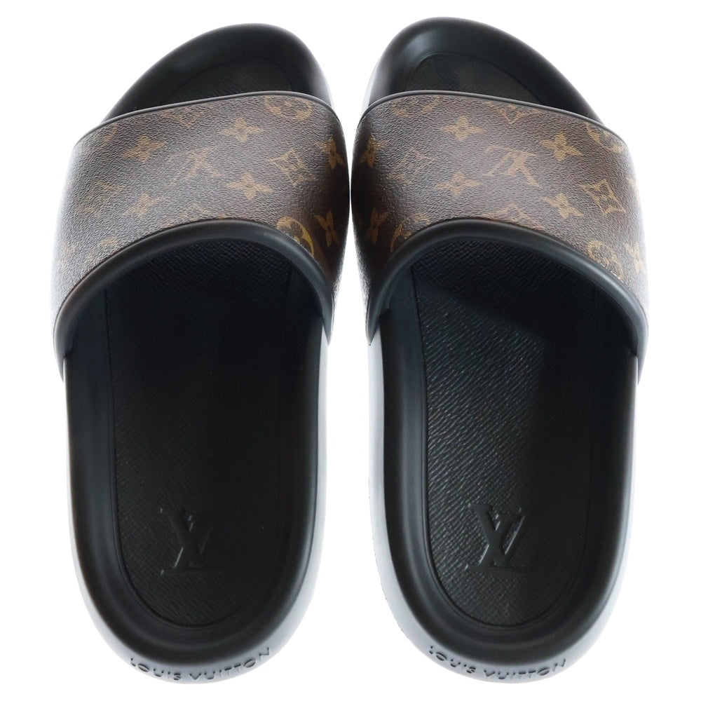 LOUIS VUITTON(ルイヴィトン) モノグラム ウォーターフロントミュール レザーサンダル ブラウン/ブラック MN1212