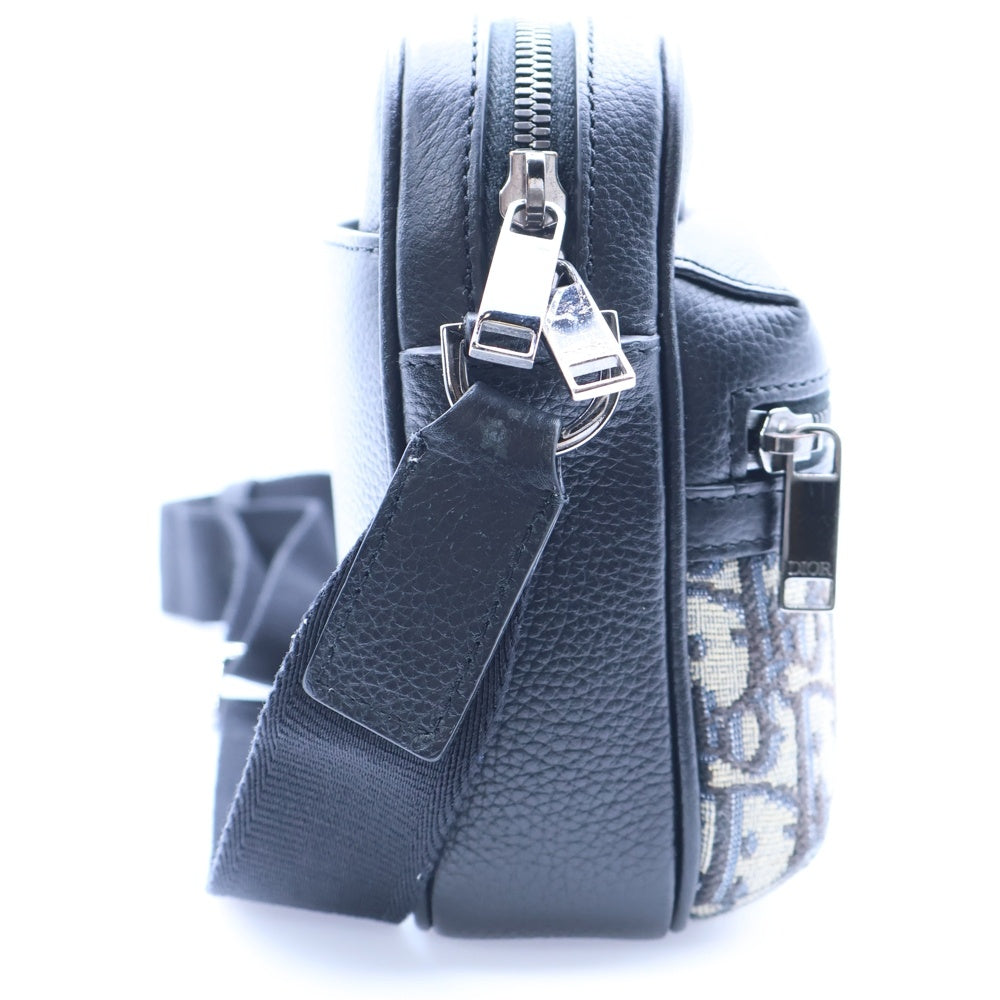 DIOR(ディオール) Rider 2.0 ジップ メッセンジャーバッグ ショルダーバッグ オブリーク ベージュ×ブラック